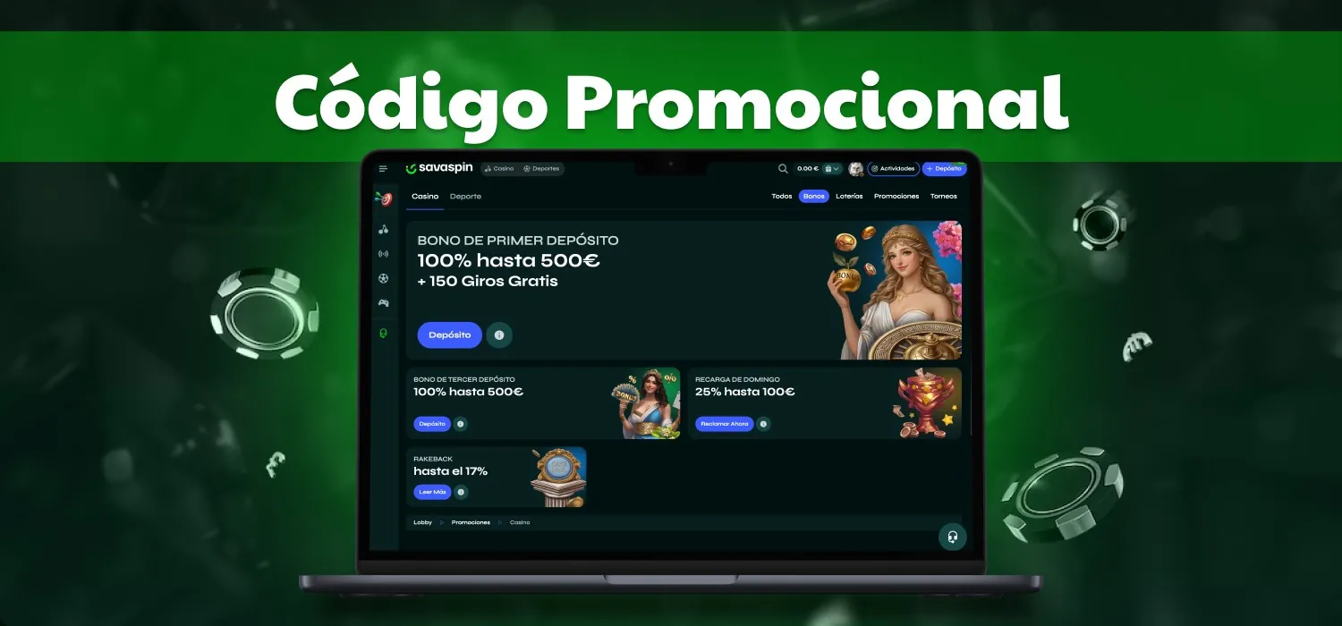 Código promocional en Savaspin Casino