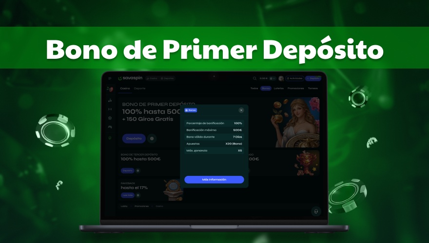 Bono por primer depósito en Savaspin