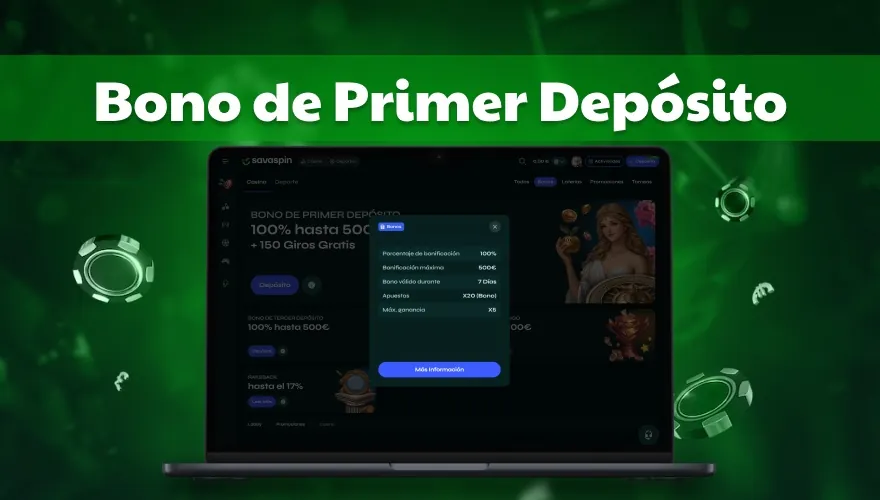 Bono por primer depósito en Savaspin