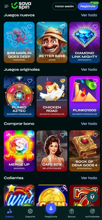 Página del casino Savaspin