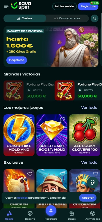 Página principal de Savaspin