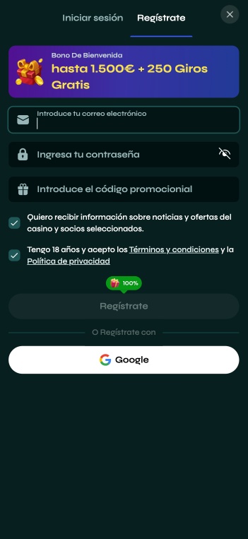 Página de registro de Savaspin