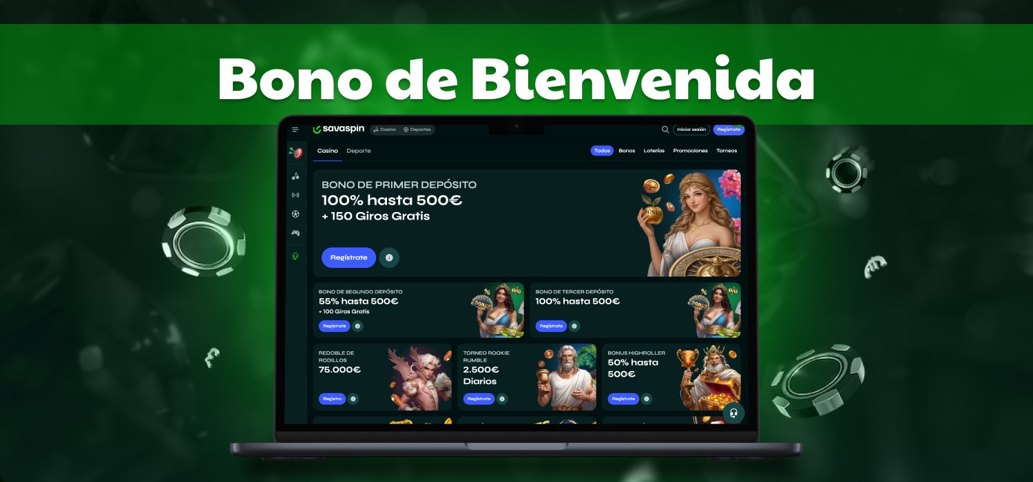 Bono de bienvenida en Savaspin